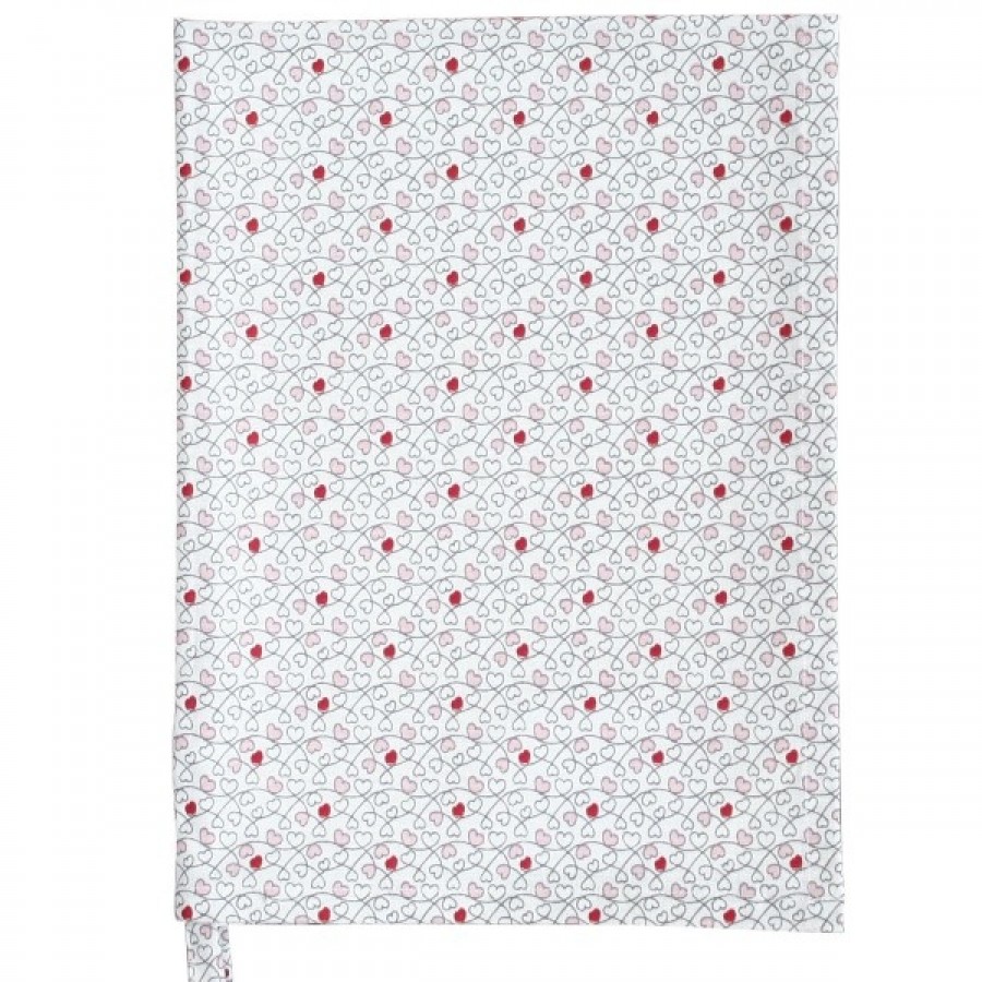 Krasilnikoff Viskestykker Heart Jumble Pink 50x70 cm