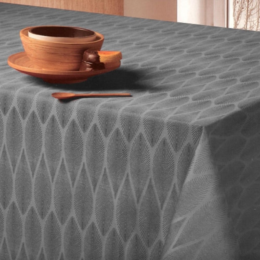 Engholm Leaf Damaskdug Grå