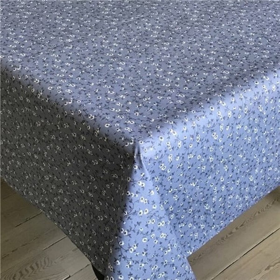 Akryldug Small Flower Blå 140 cm bred