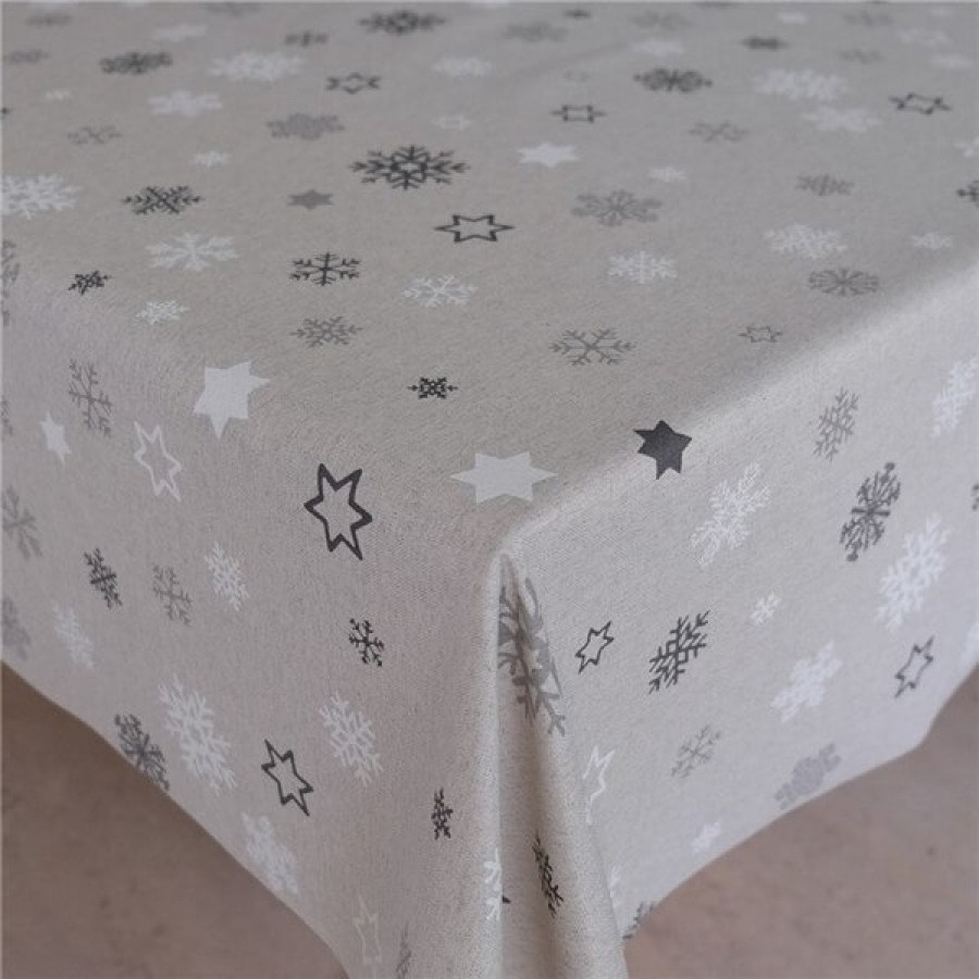 Jule Akryldug Sneflok Grå 140 cm Bred
