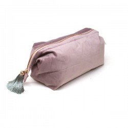 Velour Toilet Taske Rosa Stor