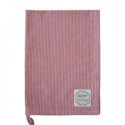 Krasilnikoff Viskestykker Tynd Strib Rød/hvid 50x70 cm